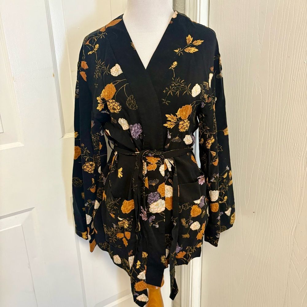 Free People Wrap It Up Floral Jacket Kimono F3 - Picture 7 of 9